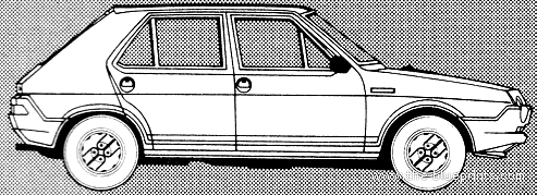 Fiat Ritmo 75 CL (1980) - Фиат - чертежи, габариты, рисунки автомобиля