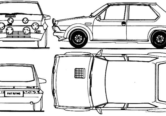 Fiat Ritmo Abarth S1 - Фиат - чертежи, габариты, рисунки автомобиля