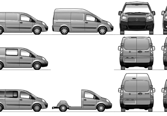 Fiat Scudo Variables (2007) - Fiat - drawings, dimensions, pictures of the car