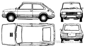 Fiat Spacio TRL Argentina (1989) - Фиат - чертежи, габариты, рисунки автомобиля