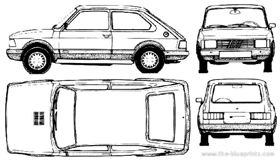 Fiat Spazio TR - Фиат - чертежи, габариты, рисунки автомобиля