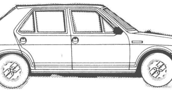 Fiat Strada 75 CL - Фиат - чертежи, габариты, рисунки автомобиля