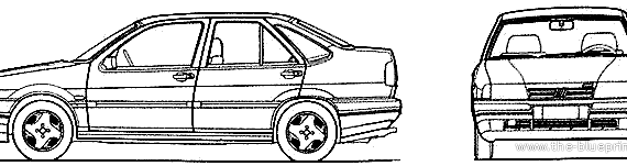 Fiat Tempra SX (1989) - Фиат - чертежи, габариты, рисунки автомобиля