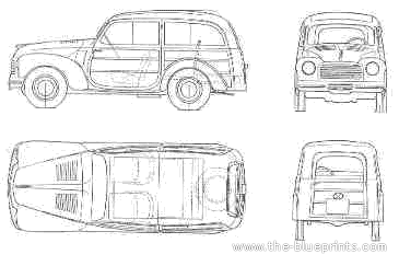 Fiat Topolino 500C Giardiniera (1949) - Fiat - drawings, dimensions, pictures of the car