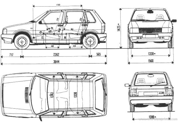 Fiat Uno 87 - Fiat - drawings, dimensions, pictures of the car