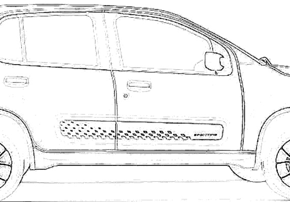 Fiat Uno Vivace 1.4 Evo 5-Door (2014) - Фиат - чертежи, габариты, рисунки автомобиля