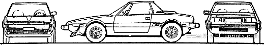 Fiat X1-9 (1976) - Фиат - чертежи, габариты, рисунки автомобиля