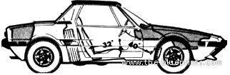 Fiat X 1/9 (1977) - Фиат - чертежи, габариты, рисунки автомобиля