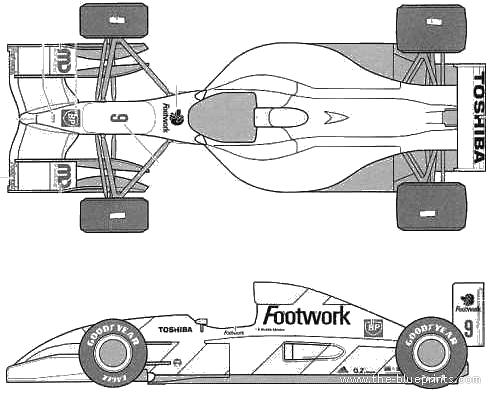 Footwork Mugen Honda FA13 - Разные автомобили - чертежи, габариты, рисунки автомобиля