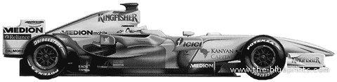 Force India FI08 Ferrari 056 F1 GP (2008) - Разные автомобили - чертежи, габариты, рисунки автомобиля