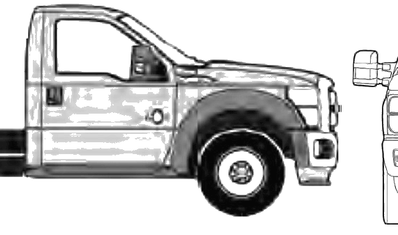 Ford 550 Super Duty (2011) - Форд - чертежи, габариты, рисунки автомобиля
