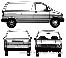 Ford Aerostar Van (1986) - Форд - чертежи, габариты, рисунки автомобиля