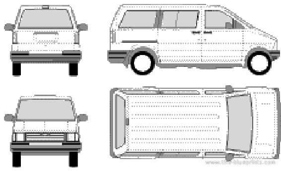 Ford Aerostar Wagon SWB (1998) - Форд - чертежи, габариты, рисунки автомобиля