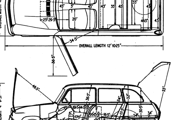 Ford Anglia 105E Estate (1962) - Форд - чертежи, габариты, рисунки автомобиля