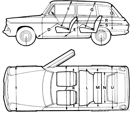Ford Anglia 105E Estate (1967) - Форд - чертежи, габариты, рисунки автомобиля