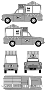Ford Anglia 307E Ice Cream Van - Форд - чертежи, габариты, рисунки автомобиля