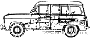 Ford Anglia Estate (1956) - Ford - drawings, dimensions, pictures of the car