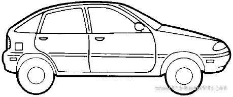 Ford Aspire (1997) - Форд - чертежи, габариты, рисунки автомобиля