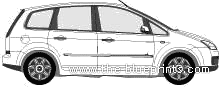 Ford C-Max (2005) - Форд - чертежи, габариты, рисунки автомобиля