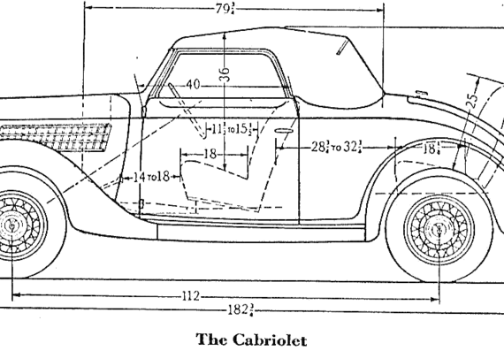 Ford Cabriolet (1935) - Форд - чертежи, габариты, рисунки автомобиля