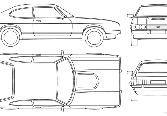 Ford Capri - Форд - чертежи, габариты, рисунки автомобиля