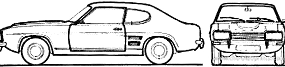 Ford Capri 1600 XL (1973) - Форд - чертежи, габариты, рисунки автомобиля