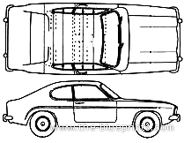 Ford Capri Mk.I - Форд - чертежи, габариты, рисунки автомобиля
