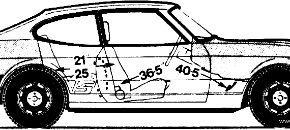 Ford Capri Mk.II 2.0S (1979) - Форд - чертежи, габариты, рисунки автомобиля