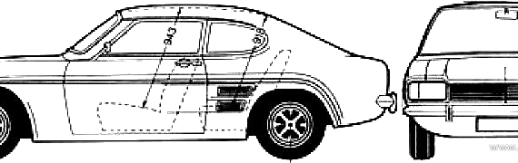 Ford Capri Mk.I 1 - Форд - чертежи, габариты, рисунки автомобиля