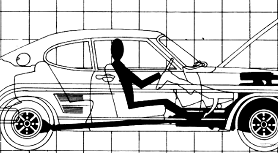 Ford Capri Mk.I 1600 GT (1969) - Форд - чертежи, габариты, рисунки автомобиля