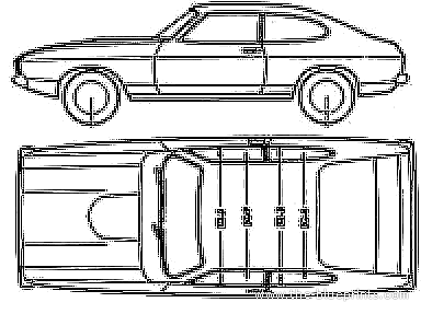 Ford Capri Mk. II - Форд - чертежи, габариты, рисунки автомобиля