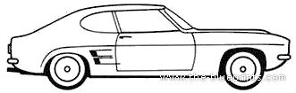 Ford Capri Mk. I 3000 GXL - Форд - чертежи, габариты, рисунки автомобиля