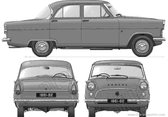 Ford Consul 375 204E (1961) - Форд - чертежи, габариты, рисунки автомобиля