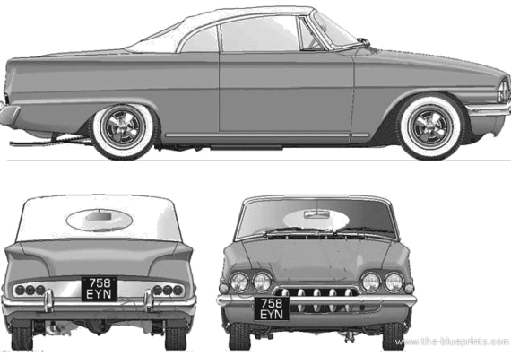 Ford Consul Capri Classic Custom (1962) - Форд - чертежи, габариты, рисунки автомобиля