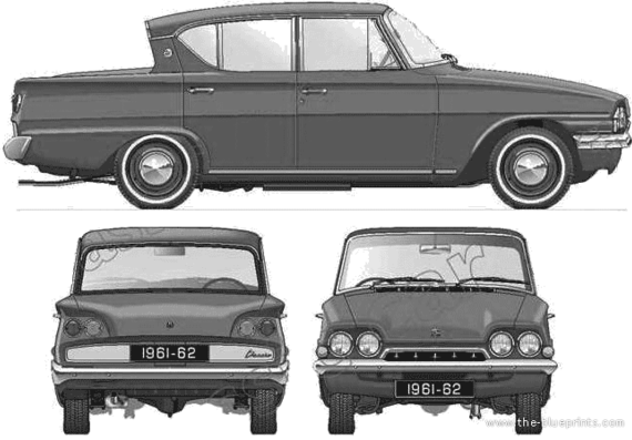 Ford Consul Classic 315 (1961) - Форд - чертежи, габариты, рисунки автомобиля