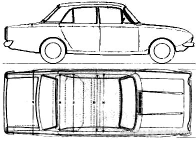 Ford Corsair (1965) - Форд - чертежи, габариты, рисунки автомобиля