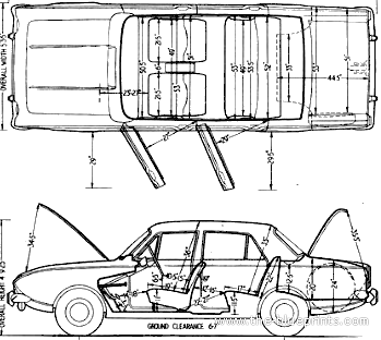 Ford Corsair GT (1963) - Форд - чертежи, габариты, рисунки автомобиля