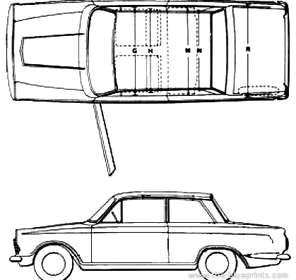 Ford Cortina Mk.I 2-Door (1963) - Форд - чертежи, габариты, рисунки автомобиля