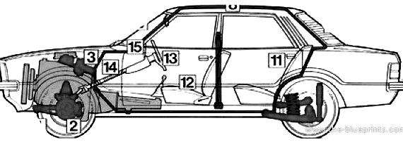 Ford Cortina Mk. IV (1977) - Форд - чертежи, габариты, рисунки автомобиля