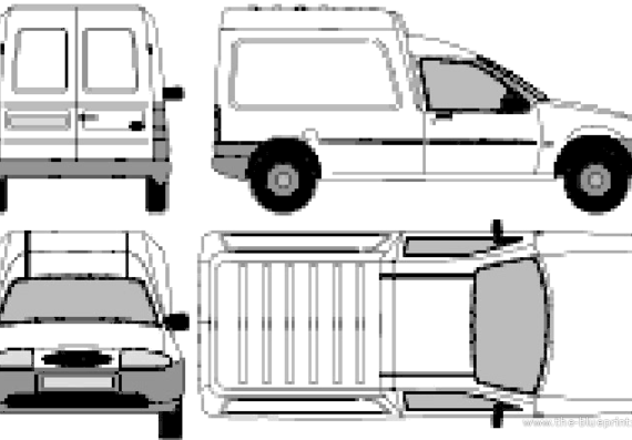 Ford Courier (1996) - Форд - чертежи, габариты, рисунки автомобиля