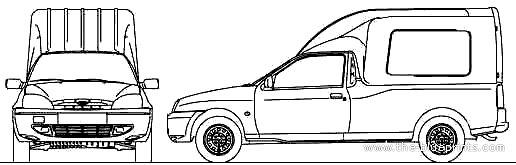 Ford Courier Van (BR) (2011) - Форд - чертежи, габариты, рисунки автомобиля
