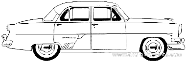 Ford Crestline Fordor (1954) - Форд - чертежи, габариты, рисунки автомобиля