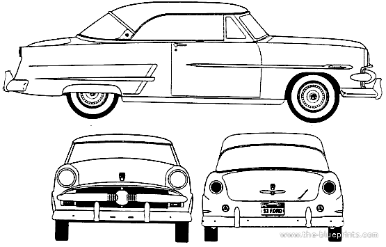 Ford Crestline Victoria (1953) - Форд - чертежи, габариты, рисунки автомобиля