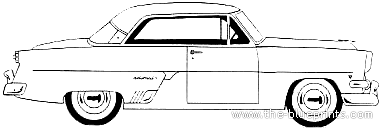 Ford Crestline Victoria Hardtop (1954) - Ford - drawings, dimensions, pictures of the car