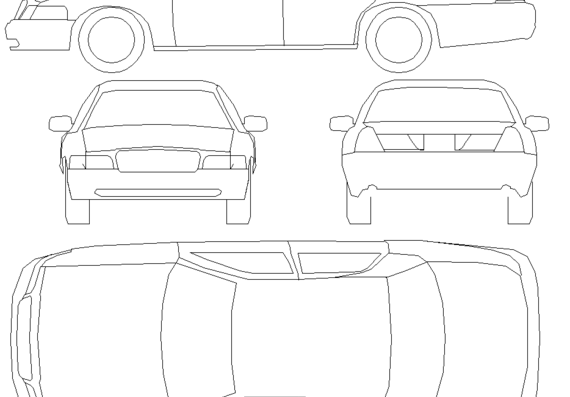 Ford Crown Victoria - Форд - чертежи, габариты, рисунки автомобиля