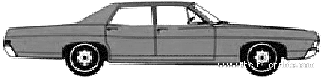Ford Custom 4-Door Sedan (1968) - Форд - чертежи, габариты, рисунки автомобиля