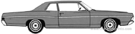 Ford Custom 500 2-Door Sedan (1968) - Форд - чертежи, габариты, рисунки автомобиля