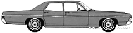 Ford Custom 500 4-Door Sedan (1968) - Ford - drawings, dimensions, pictures of the car