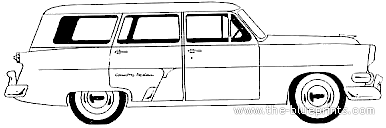 Ford Customline Country Sedan (1954) - Ford - drawings, dimensions, pictures of the car