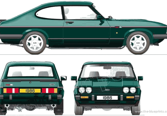 Ford E Capri Mk.III 280 (1986) - Ford - drawings, dimensions, pictures of the car